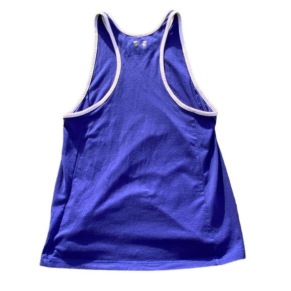Under Armour HeatGear Blue Loose Fit Tank Top S Basic Tank - Picture 4 of 6